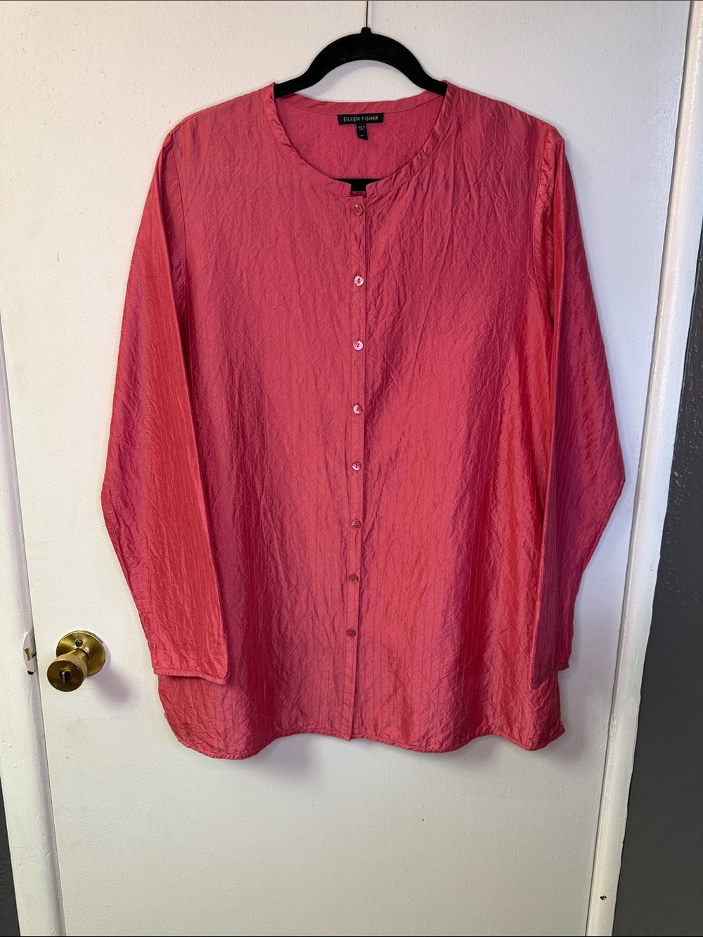 100% Silk Eileen Fisher Rose-Pink Tunic